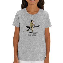 T-shirt enfant coton bio gris chiné Partir en live (Gondrax,Humour,Partir en …)
