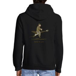 Sweat homme à capuche zippé noir Partir en live (Gondrax,Humour,Partir en …)