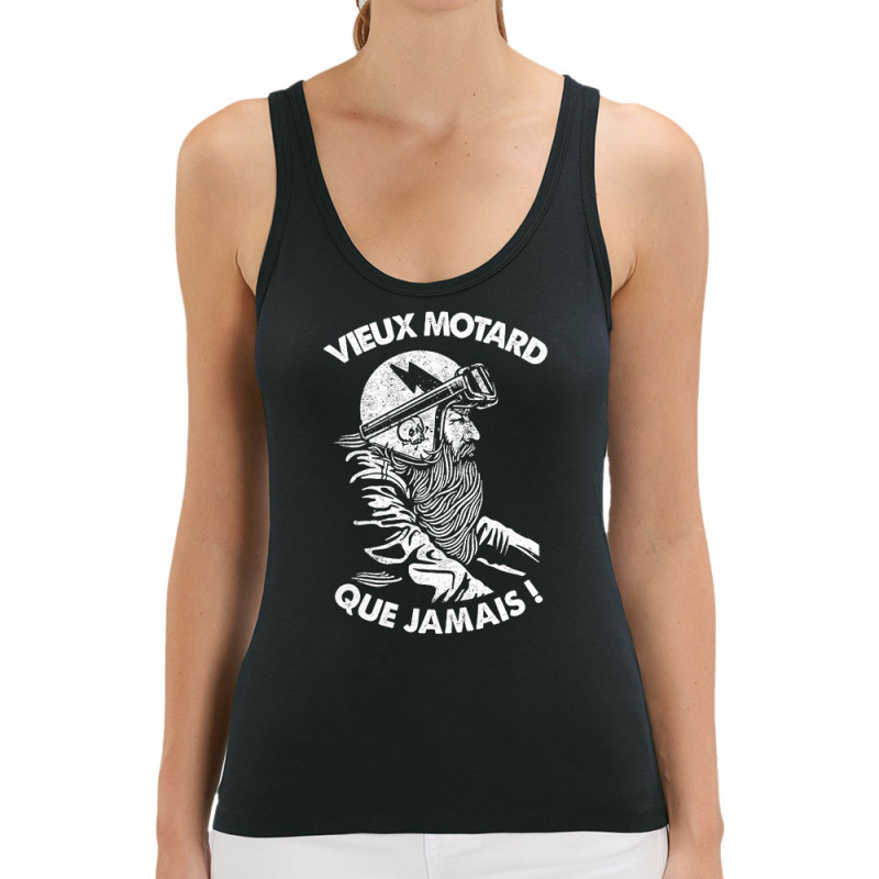 Débardeur femme coton bio noir Vieux motard que jamais (Gondrax,Humour,Moto,Slogans Débiles)