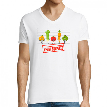 T-shirt homme col V "Vegan...