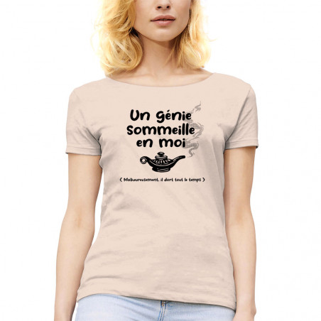 T-shirt femme col large "Un...