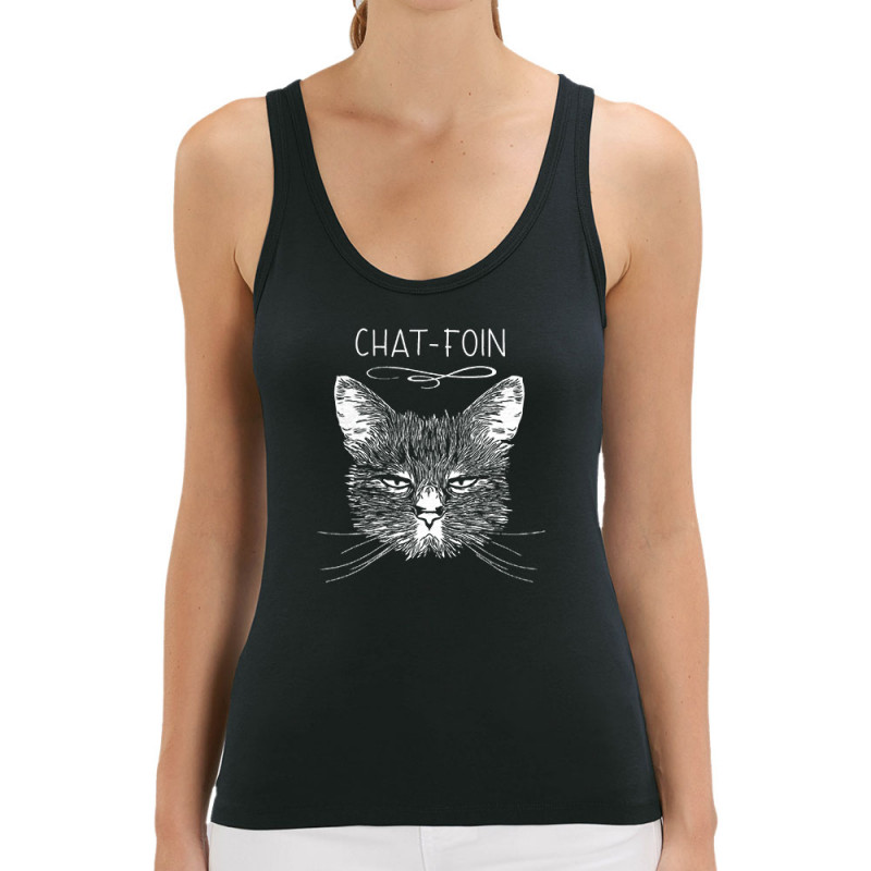 Débardeur femme coton bio noir Chat-foin (Gondrax,Les Bébêtes,Animaux,Chats)
