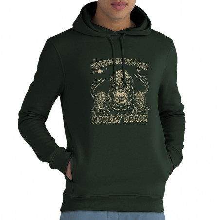 Sweat homme à capuche coton bio vert foncé Washington Dead Cats - Monkey Brain (Washington Dead Cats)
