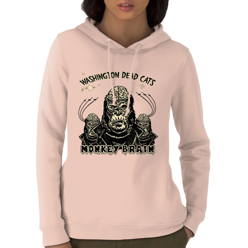 Sweat femme à capuche coton bio rose clair Washington Dead Cats - Monkey Brain (Washington Dead Cats)