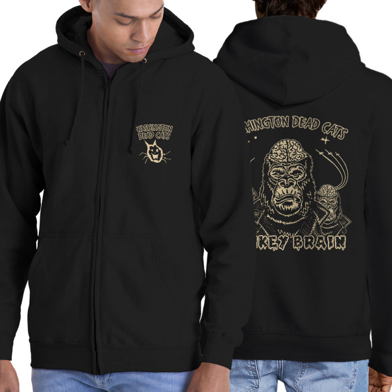 Sweat homme à capuche zippé noir Washington Dead Cats - Monkey Brain (Washington Dead Cats)