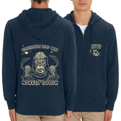 Sweat homme zippé à capuche coton bio bleu marine Washington Dead Cats - Monkey Brain (Washington Dead Cats)