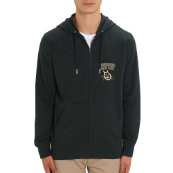 Sweat homme zippé à capuche coton bio noir Washington Dead Cats - Monkey Brain (Washington Dead Cats)