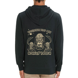 Sweat homme zippé à capuche coton bio noir Washington Dead Cats - Monkey Brain (Washington Dead Cats)
