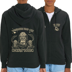 Sweat femme zippé à capuche coton bio noir Washington Dead Cats - Monkey Brain (Washington Dead Cats)