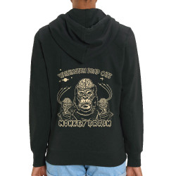 Sweat femme zippé à capuche coton bio noir Washington Dead Cats - Monkey Brain (Washington Dead Cats)