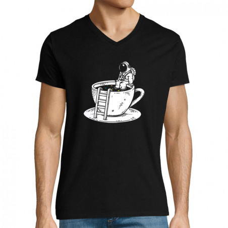 T-shirt homme col V "Coffee...