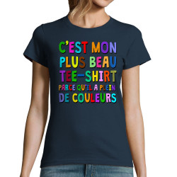 T-shirt femme bleu marine Plus beau tee-shirt (Gondrax,Humour)