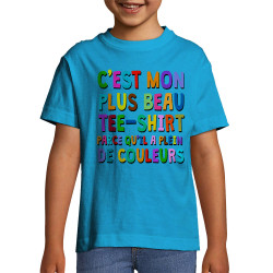 T-shirt enfant bleu azur Plus beau tee-shirt (Gondrax,Humour)
