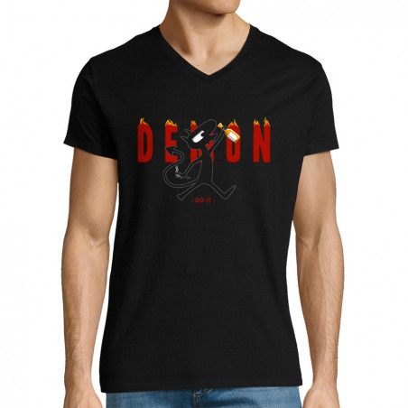 T-shirt homme col V "Demon...