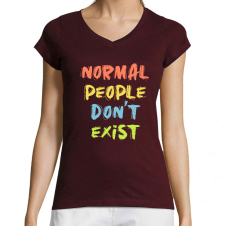 T-shirt femme col V "Normal...