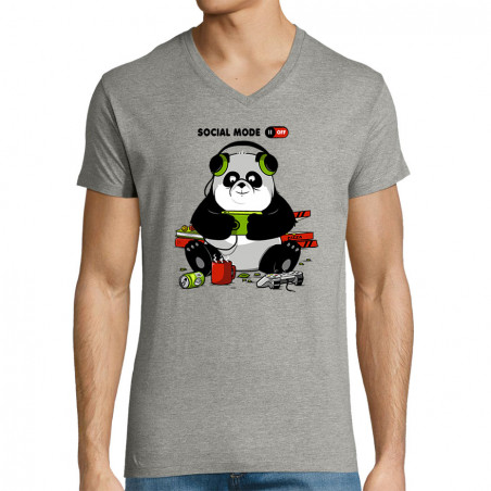 T-shirt homme col V "Panda...