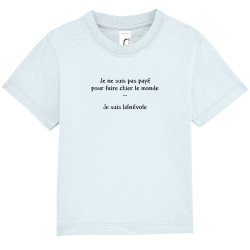 T-shirt bébé bleu ciel Bénévole (Homme) (Gondrax,Slogans Débiles,Humour)