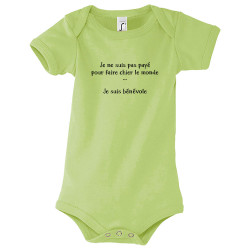 Body bébé vert pomme Bénévole (Homme) (Gondrax,Slogans Débiles,Humour)