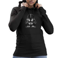 Sweat femme à capuche noir Je suis ta mère (Humour,Films/Séries,Fête des mères,Détournements,Papa Maman Papy Mamie,Star Wars)