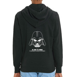 Sweat femme zippé à capuche coton bio noir Je suis ta mère (Humour,Films/Séries,Fête des mères,Détournements,Papa Maman Papy Mam