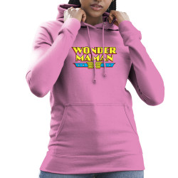 Sweat femme à capuche rose Wonder Maman (Humour,Films/Séries,Fête des mères,Détournements,Papa Maman Papy Mamie)
