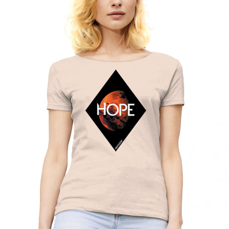 T-shirt femme col large "Hope"