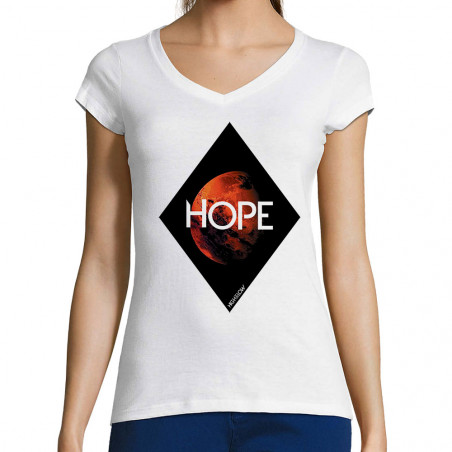 T-shirt femme col V "Hope"