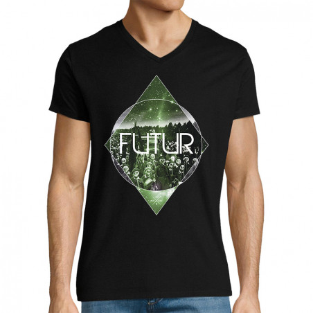 T-shirt homme col V "Futur"