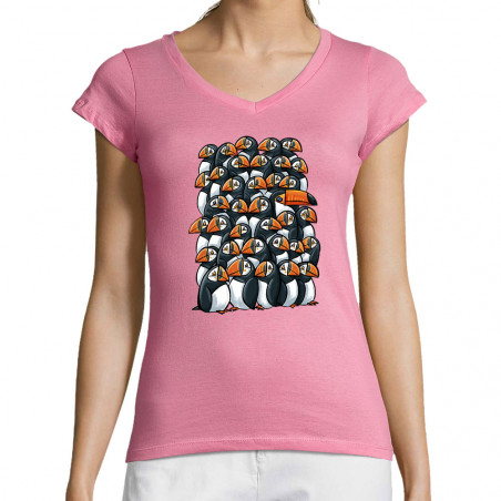 T-shirt femme col V "Mac toco"