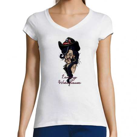 T-shirt femme col V "Lemmy...