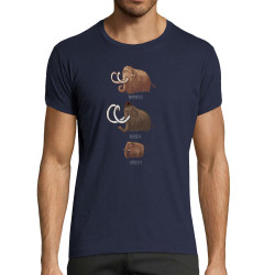 T-shirt homme fit bleu marine Mammouth Family (Mr Mouton,Animaux)