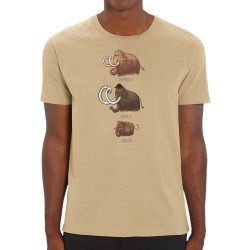 T-shirt homme coton bio naturel Mammouth Family (Mr Mouton,Animaux)