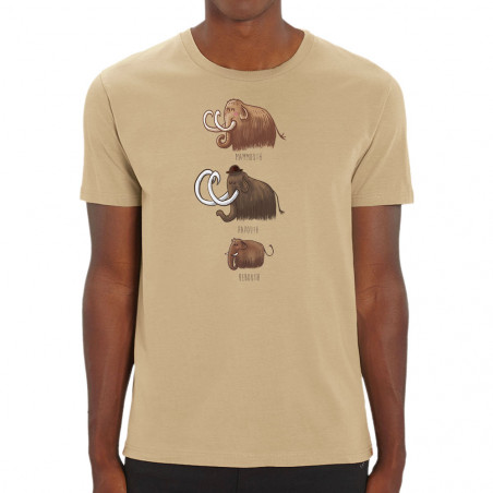 T-shirt homme coton bio naturel Mammouth Family (Mr Mouton,Animaux)