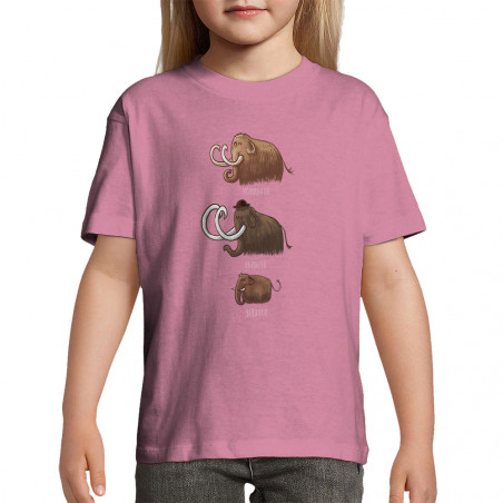 T-shirt enfant rose Mammouth Family (Mr Mouton,Animaux)