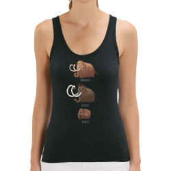 Débardeur femme coton bio noir Mammouth Family (Mr Mouton,Animaux)