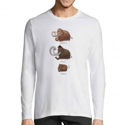 T-shirt homme manches longues blanc Mammouth Family (Mr Mouton,Animaux)