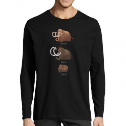 T-shirt homme manches longues noir Mammouth Family (Mr Mouton,Animaux)