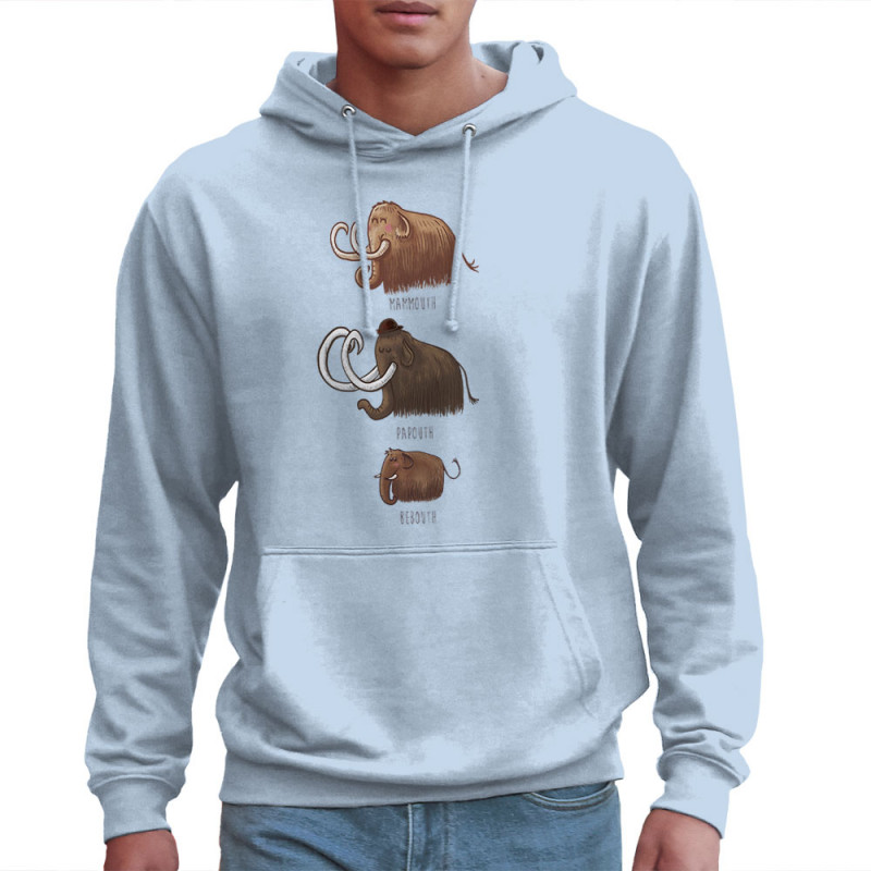 Sweat homme à capuche bleu ciel Mammouth Family (Mr Mouton,Animaux)