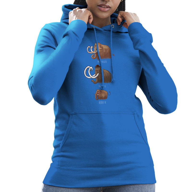 Sweat femme à capuche bleu royal Mammouth Family (Mr Mouton,Animaux)