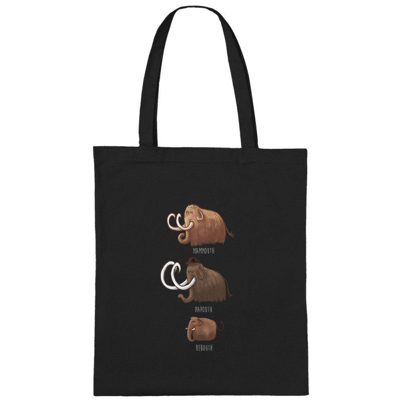 Sac shopping en toile noir Mammouth Family (Mr Mouton,Animaux)