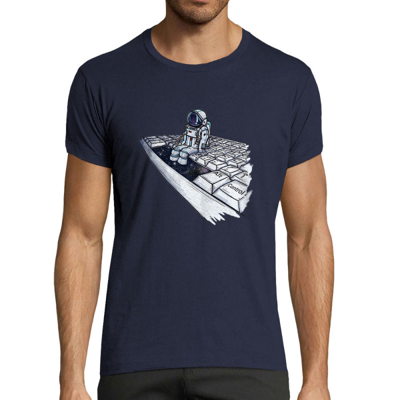 T-shirt homme fit bleu marine Space (Mr Mouton,Humour,Divers)