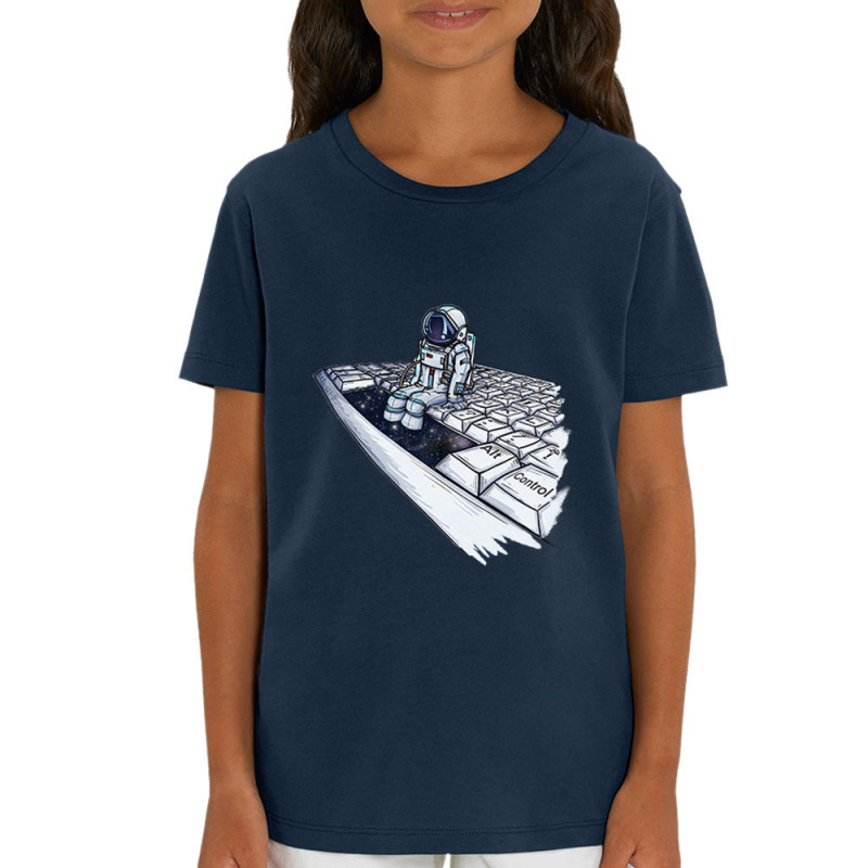 T-shirt enfant coton bio bleu marine Space (Mr Mouton,Humour,Divers)