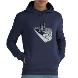Sweat homme à capuche coton bio bleu marine Space (Mr Mouton,Humour,Divers)
