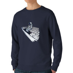 Sweat homme bio col rond bleu marine Space (Mr Mouton,Humour,Divers)