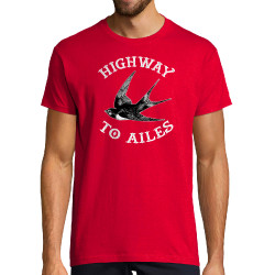 Tee-shirt homme rouge Highway to Ailes (Gondrax,Les Bébêtes,Animaux,Humour)