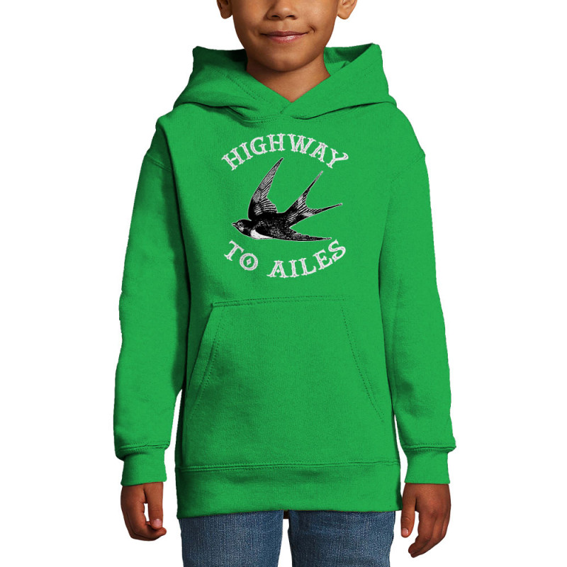 Sweat enfant à capuche vert prairie Highway to Ailes (Gondrax,Les Bébêtes,Animaux,Humour)