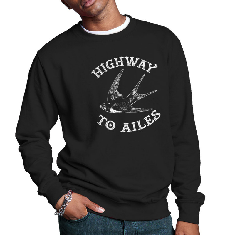 Sweat homme col rond noir Highway to Ailes (Gondrax,Les Bébêtes,Animaux,Humour)