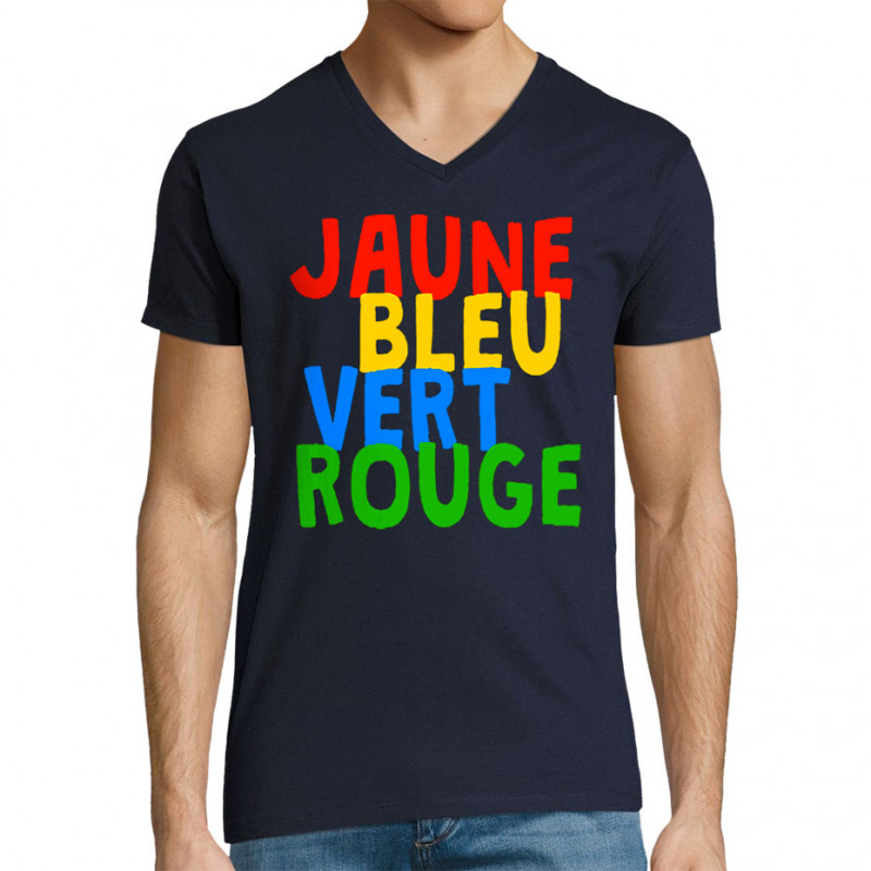 T-shirt homme col V bleu marine Colours (Gondrax,Humour,Divers)