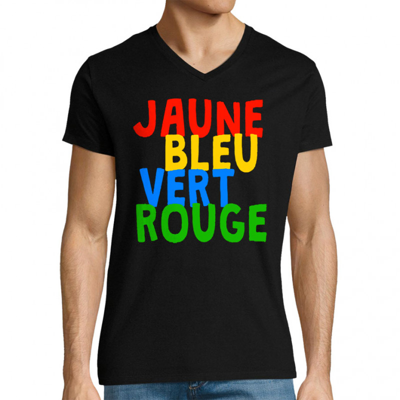 T-shirt homme col V noir Colours (Gondrax,Humour,Divers)