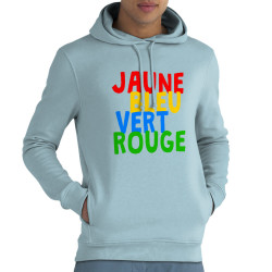 Sweat homme à capuche coton bio bleu ciel Colours (Gondrax,Humour,Divers)